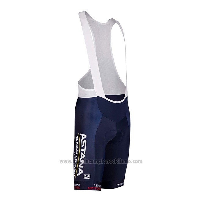 2022 Abbigliamento Ciclismo Astana Bianco Blu Manica Corta e Salopette